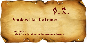Vaskovits Kelemen névjegykártya